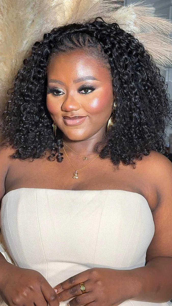 Glamorous makeup and hairstyling